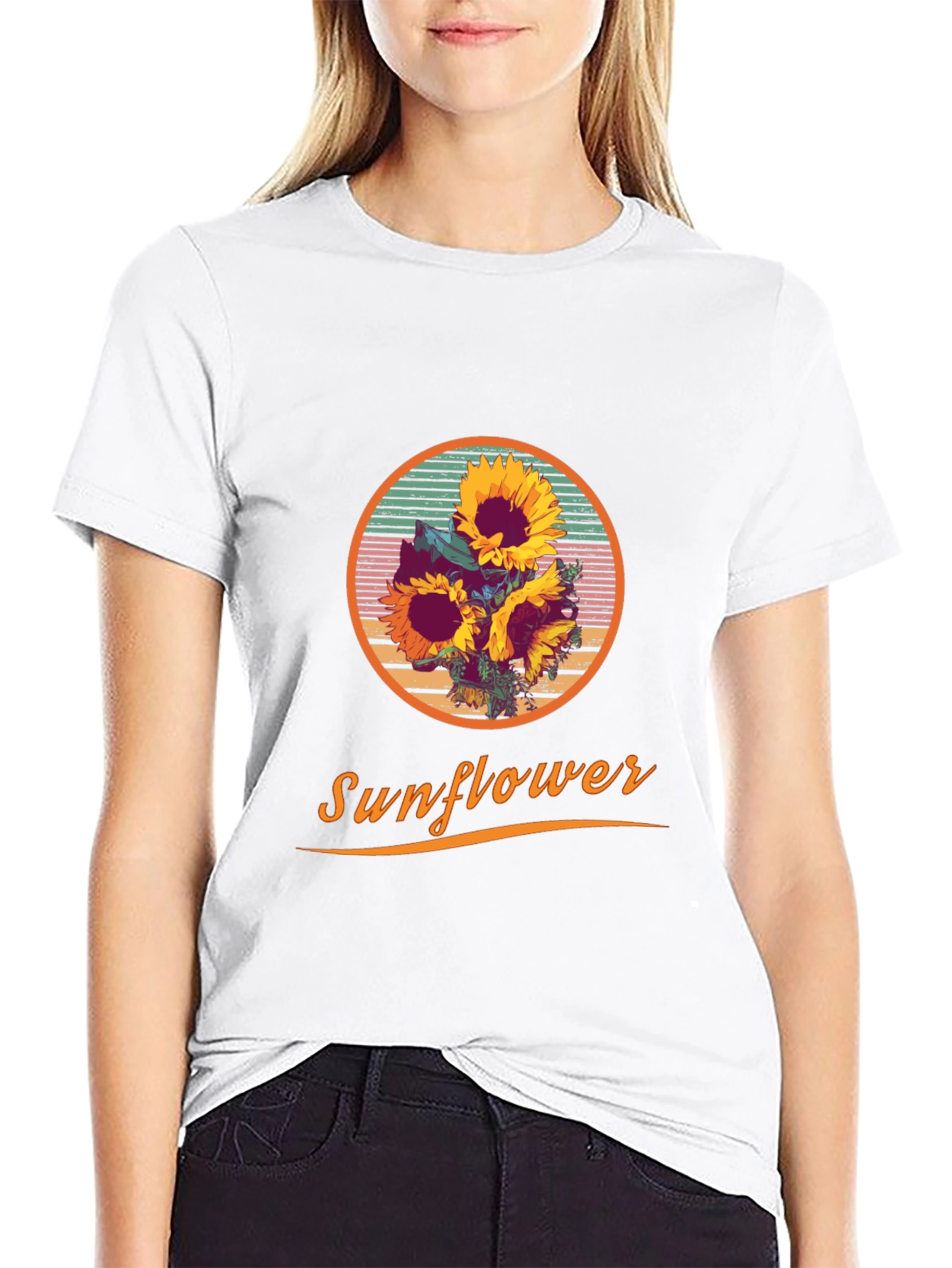 Sunflower Graphic Print Crew Neck T-Shirt