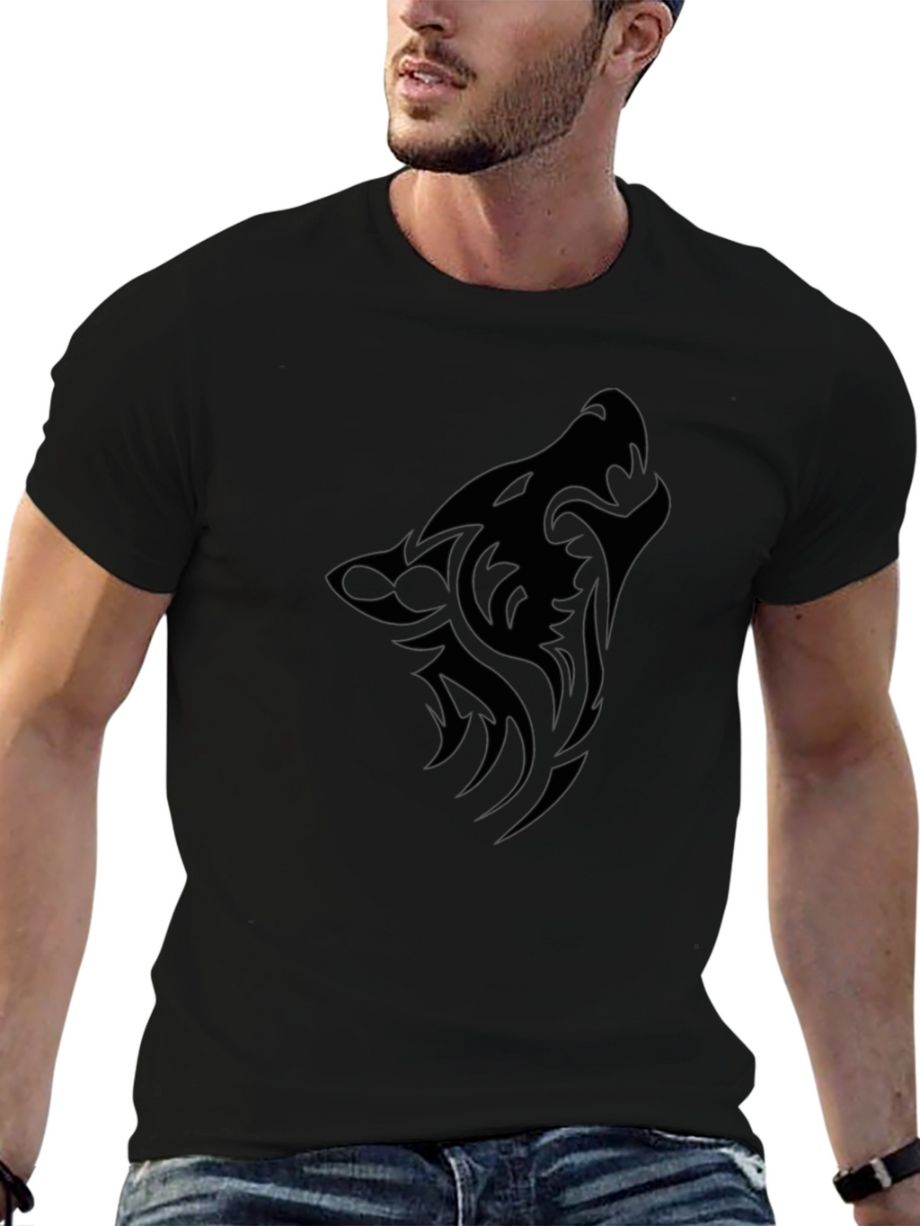 Tribal Wolf Graphic T-Shirt