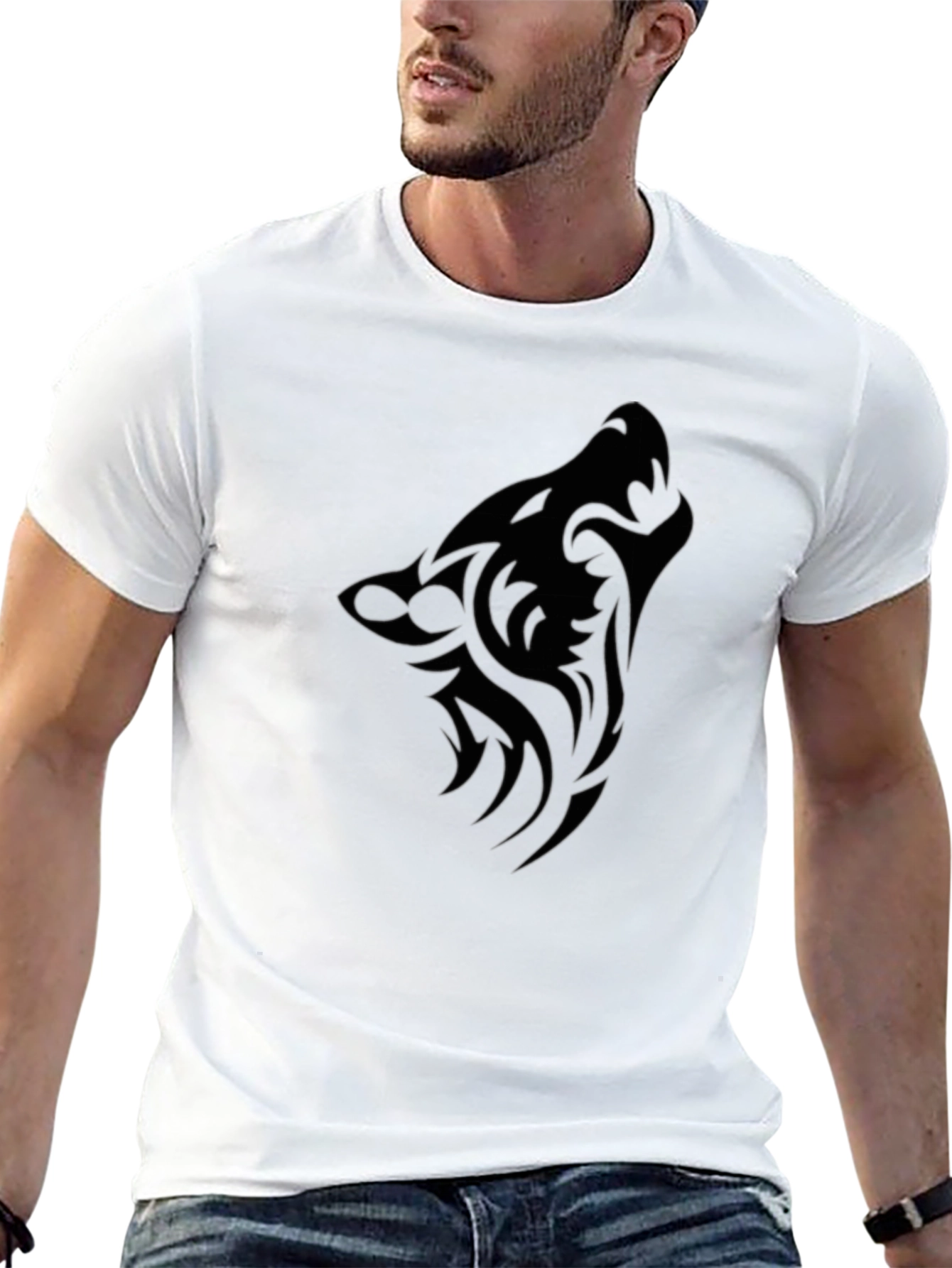 Tribal Wolf Graphic T-Shirt