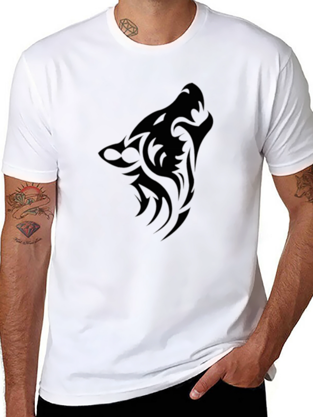 Tribal Wolf Graphic T-Shirt