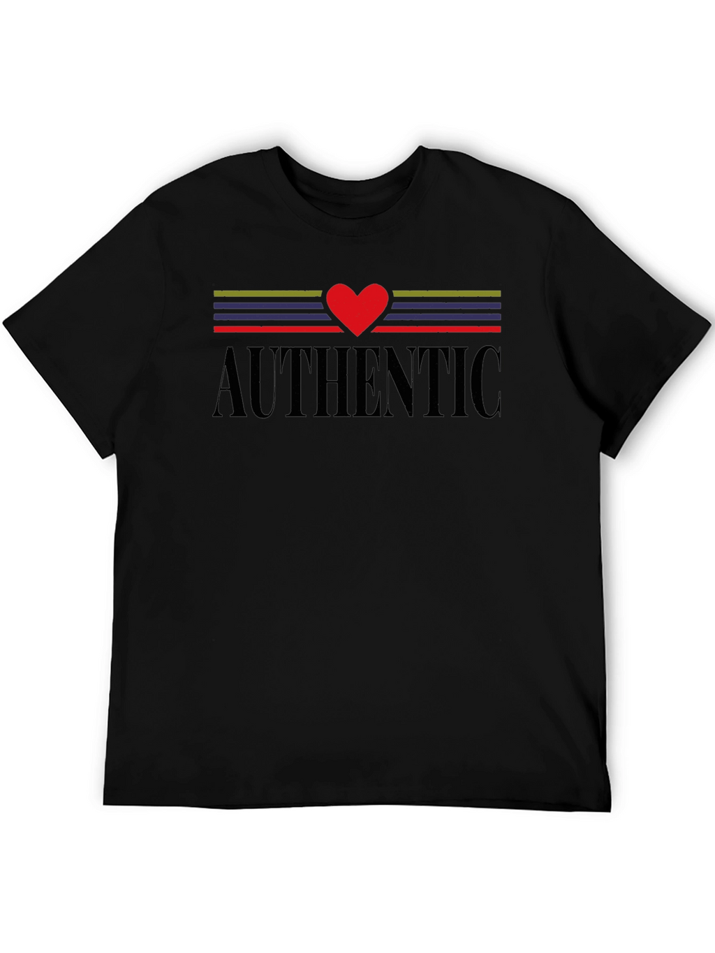 Authentic Heart Striped Graphic T-Shirt
