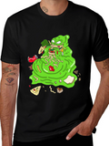 Green Blob Monster Eating Graphic T-Shirt