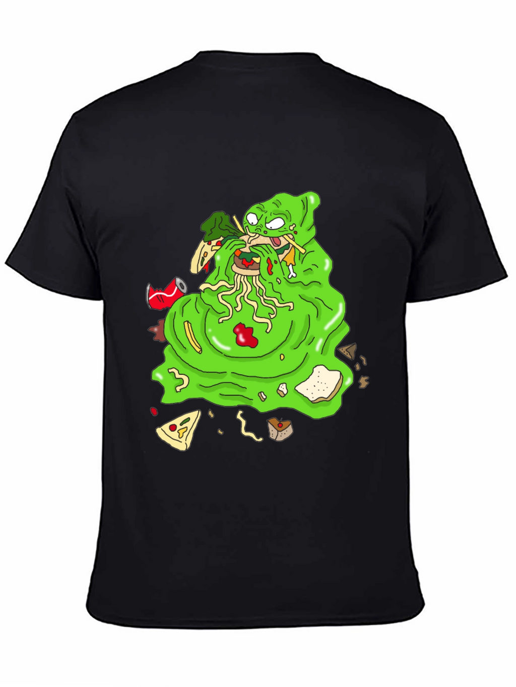 Green Blob Monster Eating Graphic T-Shirt