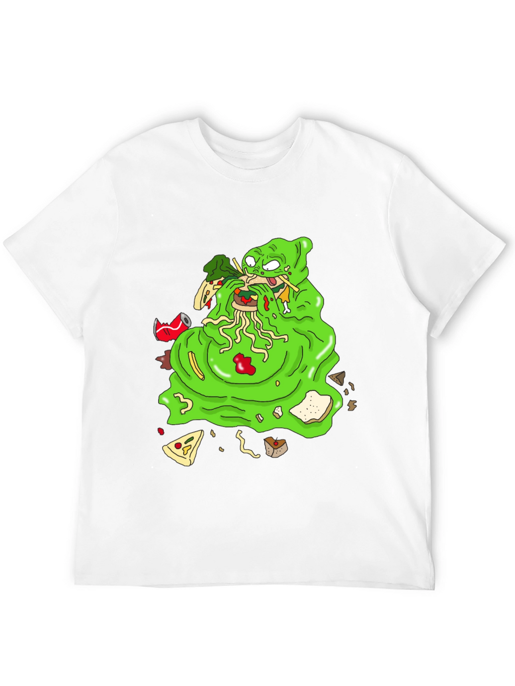 Green Blob Monster Eating Graphic T-Shirt