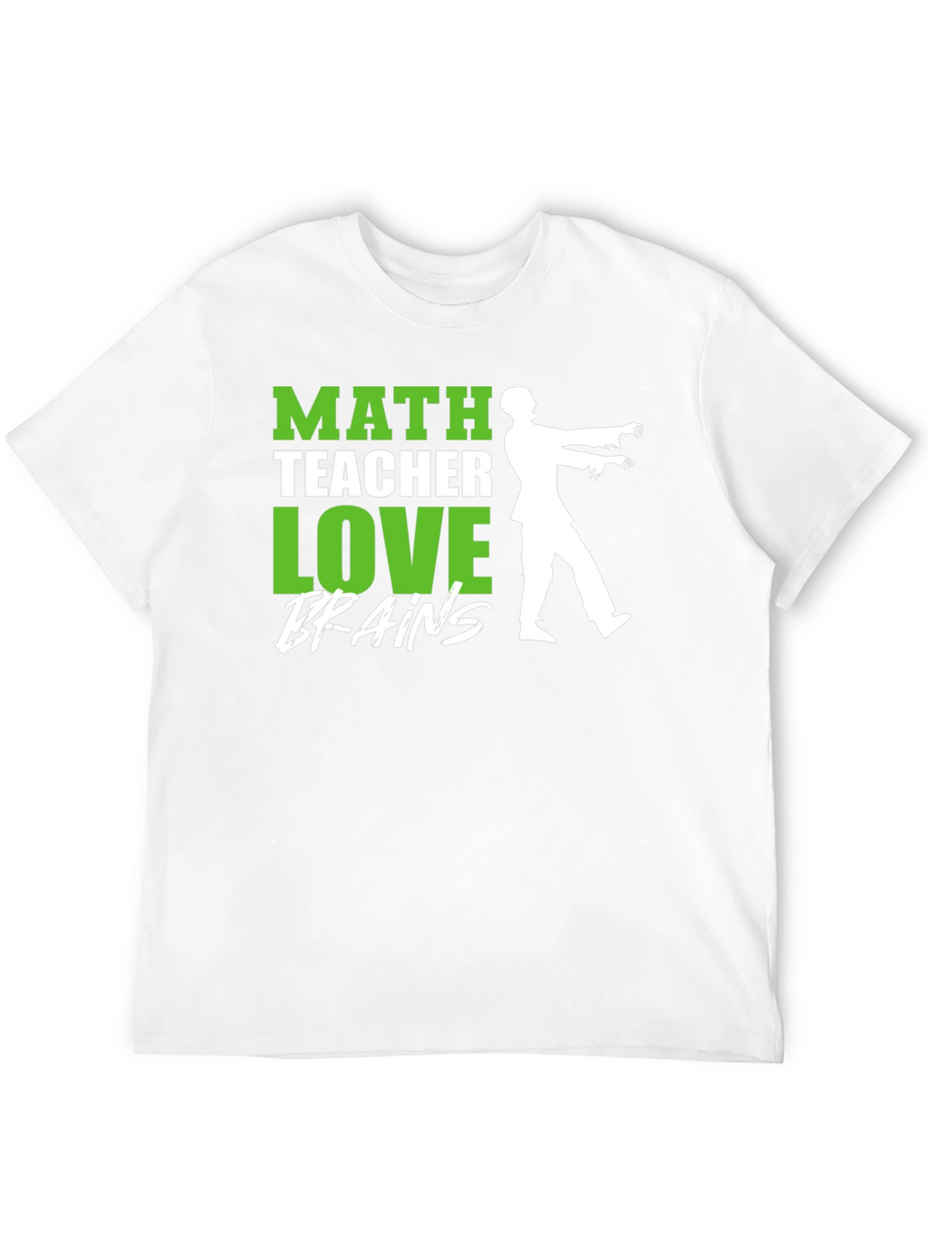 Math Teacher Zombie Brains Graphic T-Shirt