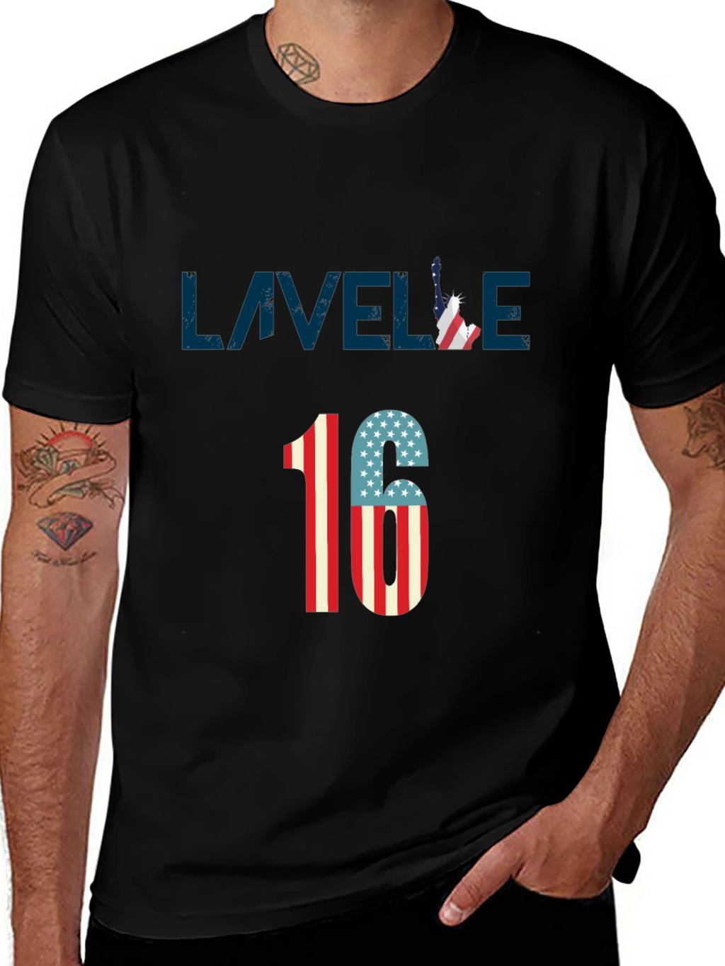 Lavelle 16 Patriotic Graphic Tee - Black