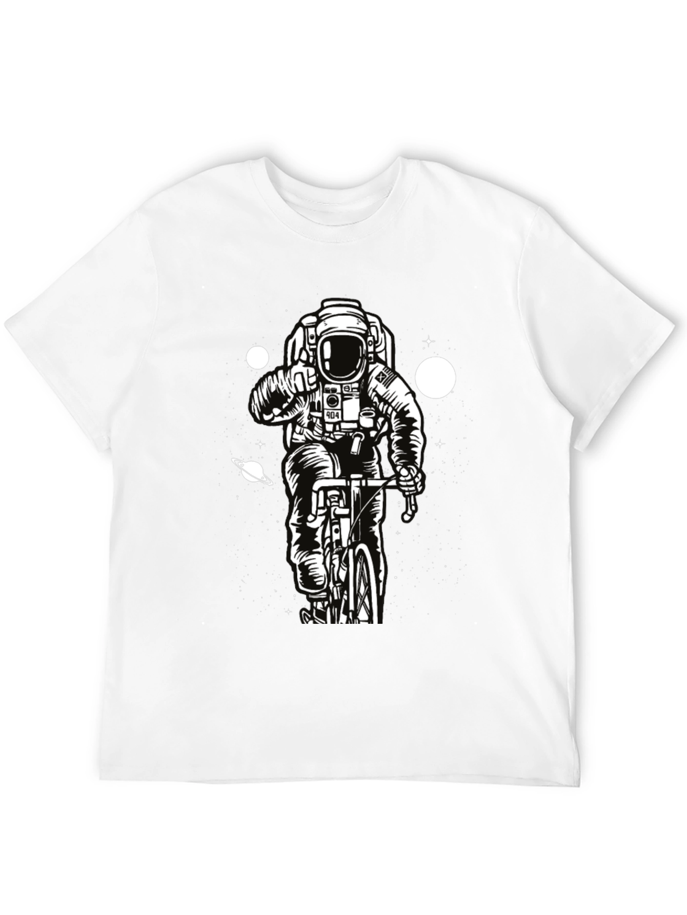 Astronaut on Bike Graphic T-Shirt - Space Adventure Tee