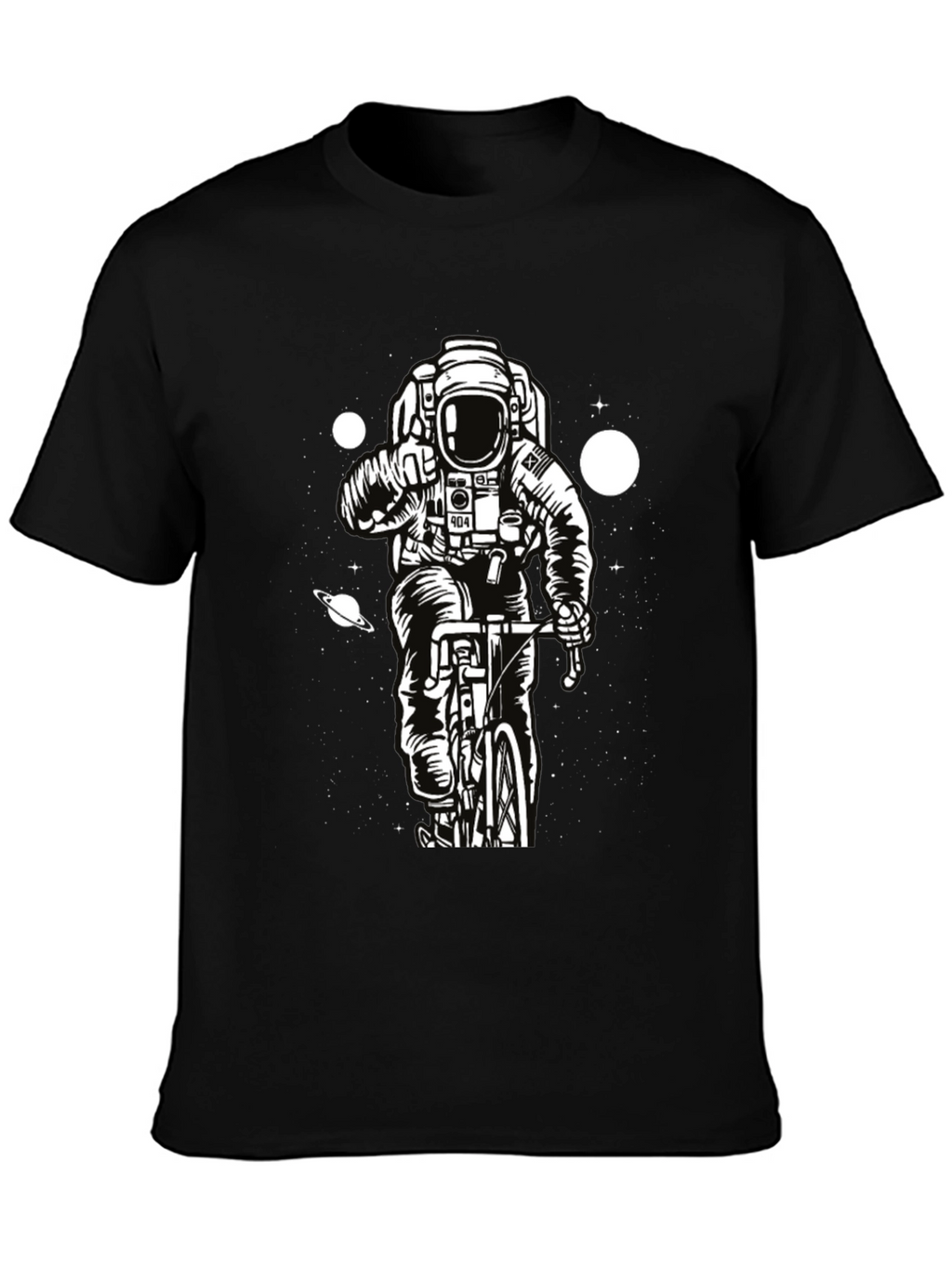 Astronaut on Bike Graphic T-Shirt - Space Adventure Tee