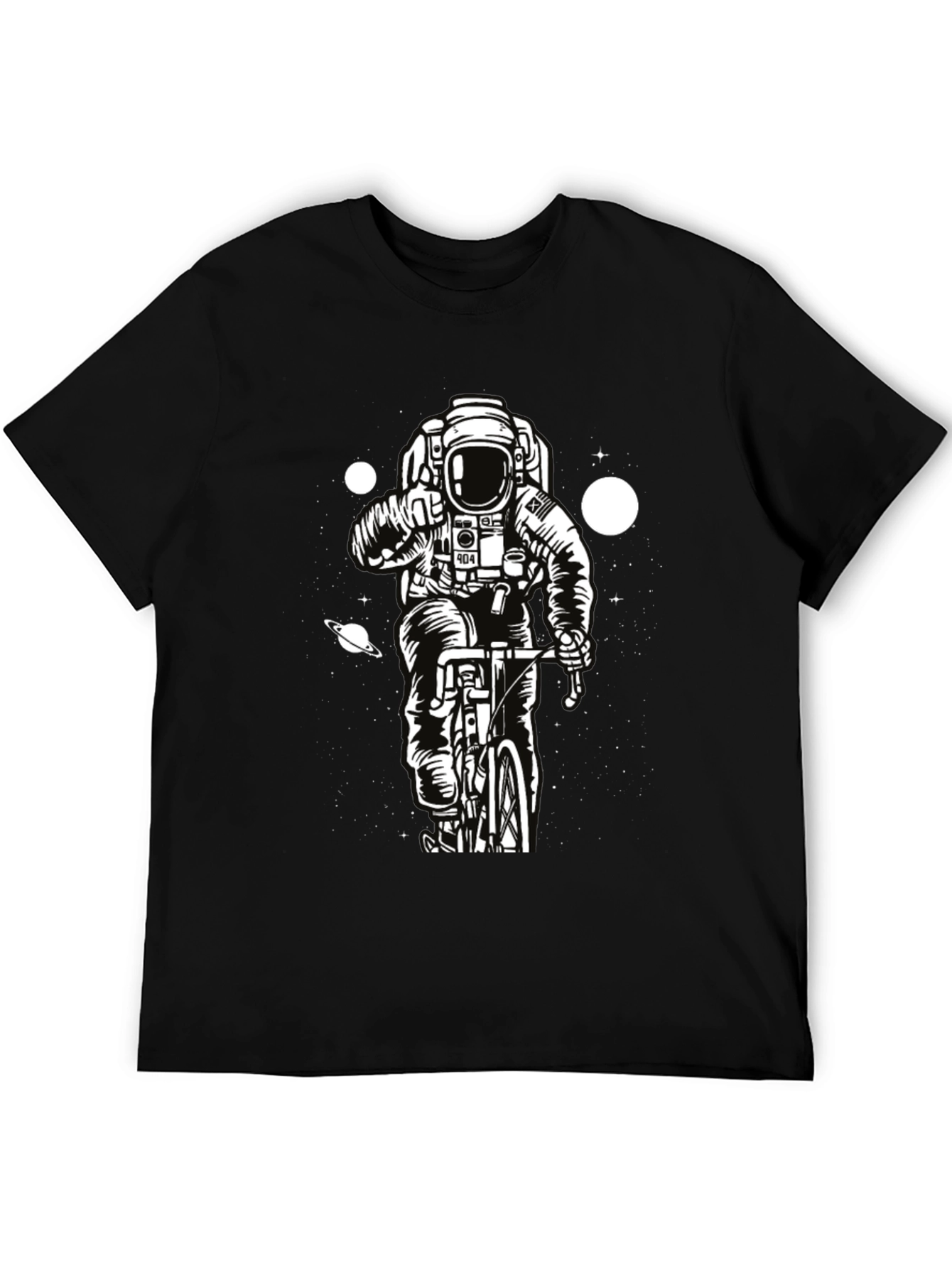 Astronaut on Bike Graphic T-Shirt - Space Adventure Tee