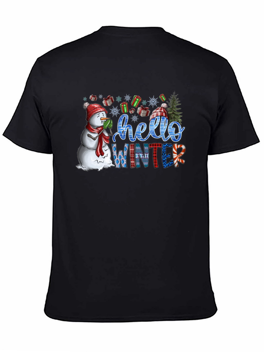 Hello Winter Graphic Tee - Holiday Festive Shirt