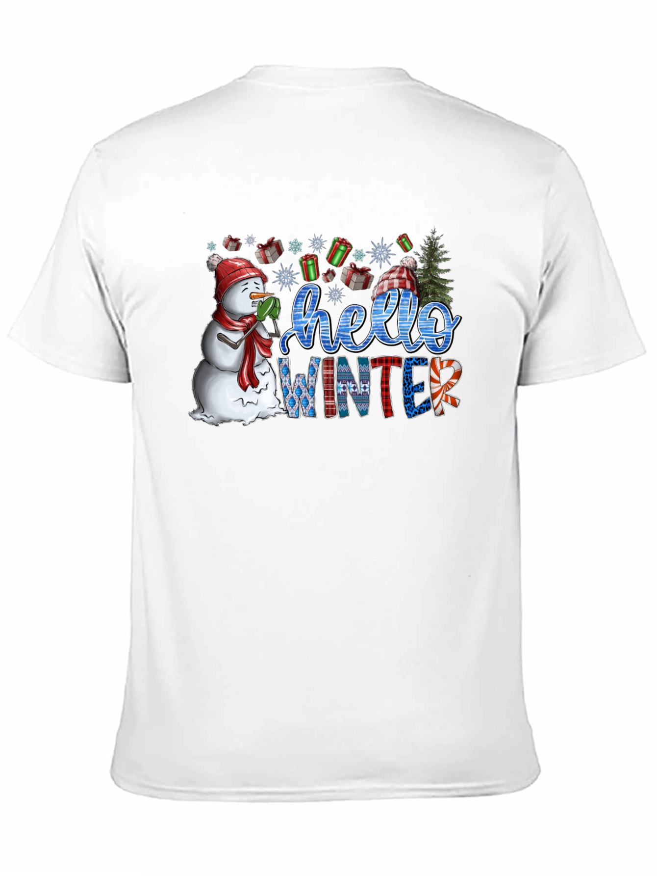 Hello Winter Graphic Tee - Holiday Festive Shirt