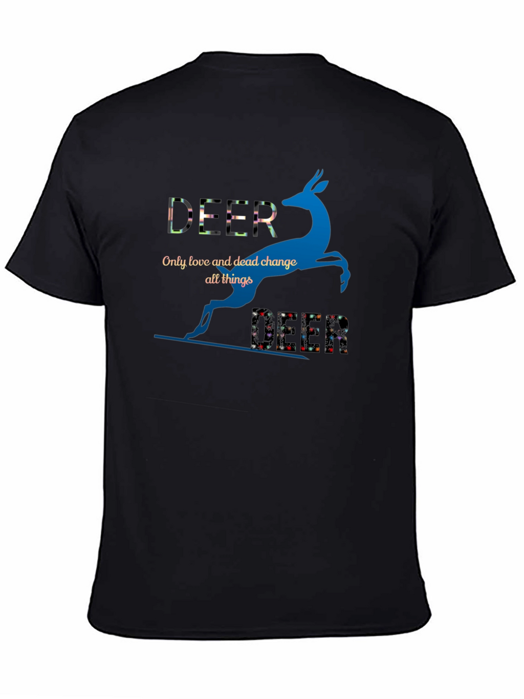 Deer Graphic Print Crew Neck T-Shirt