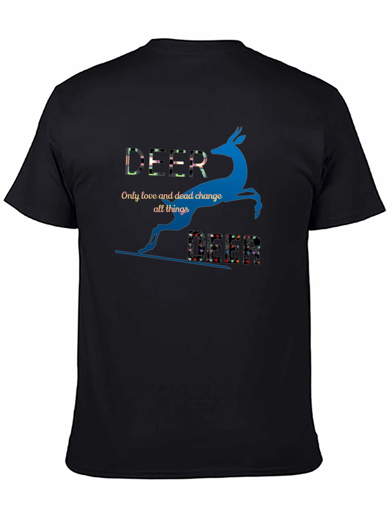Deer Graphic Print Crew Neck T-Shirt