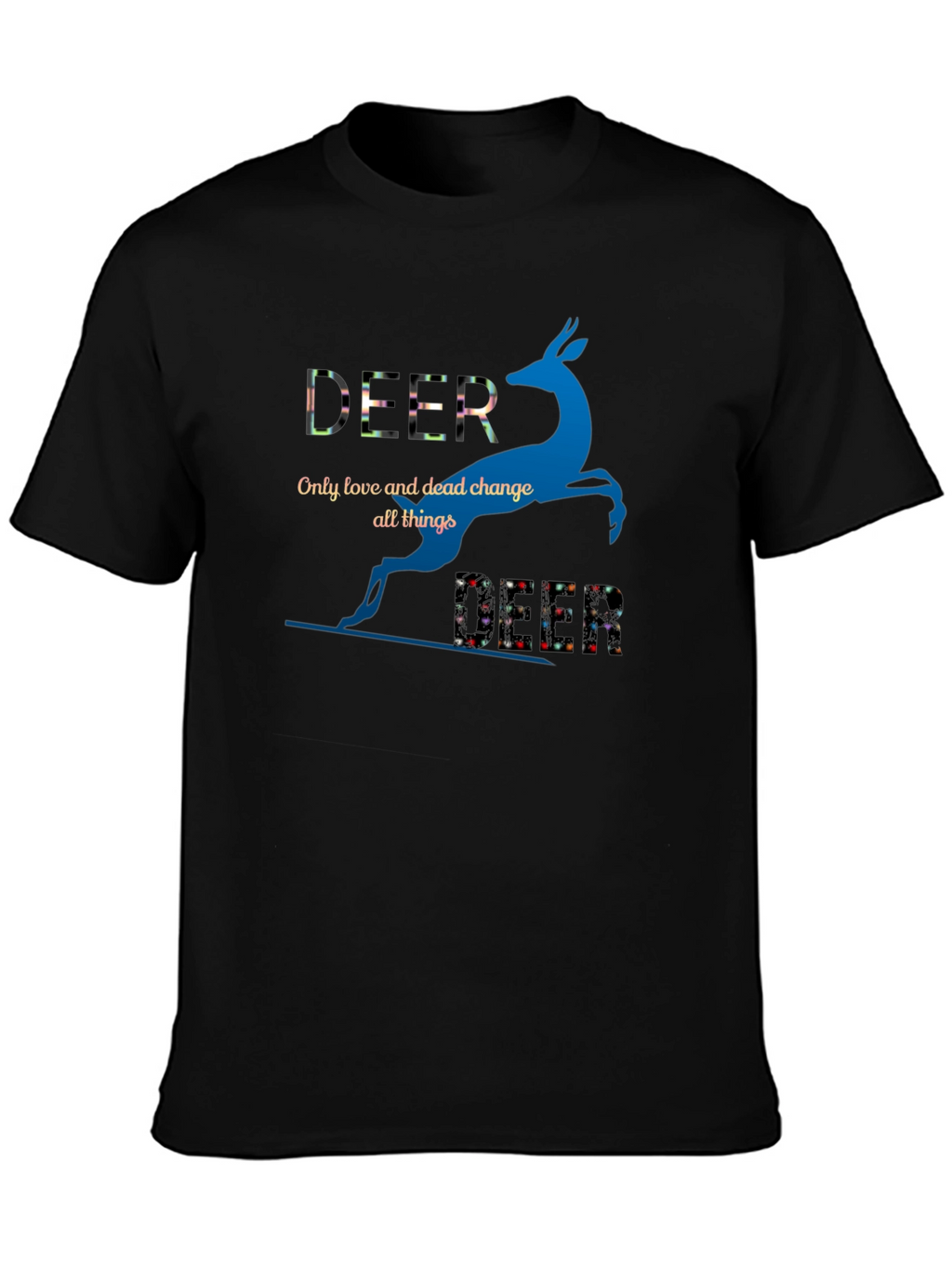 Deer Graphic Print Crew Neck T-Shirt