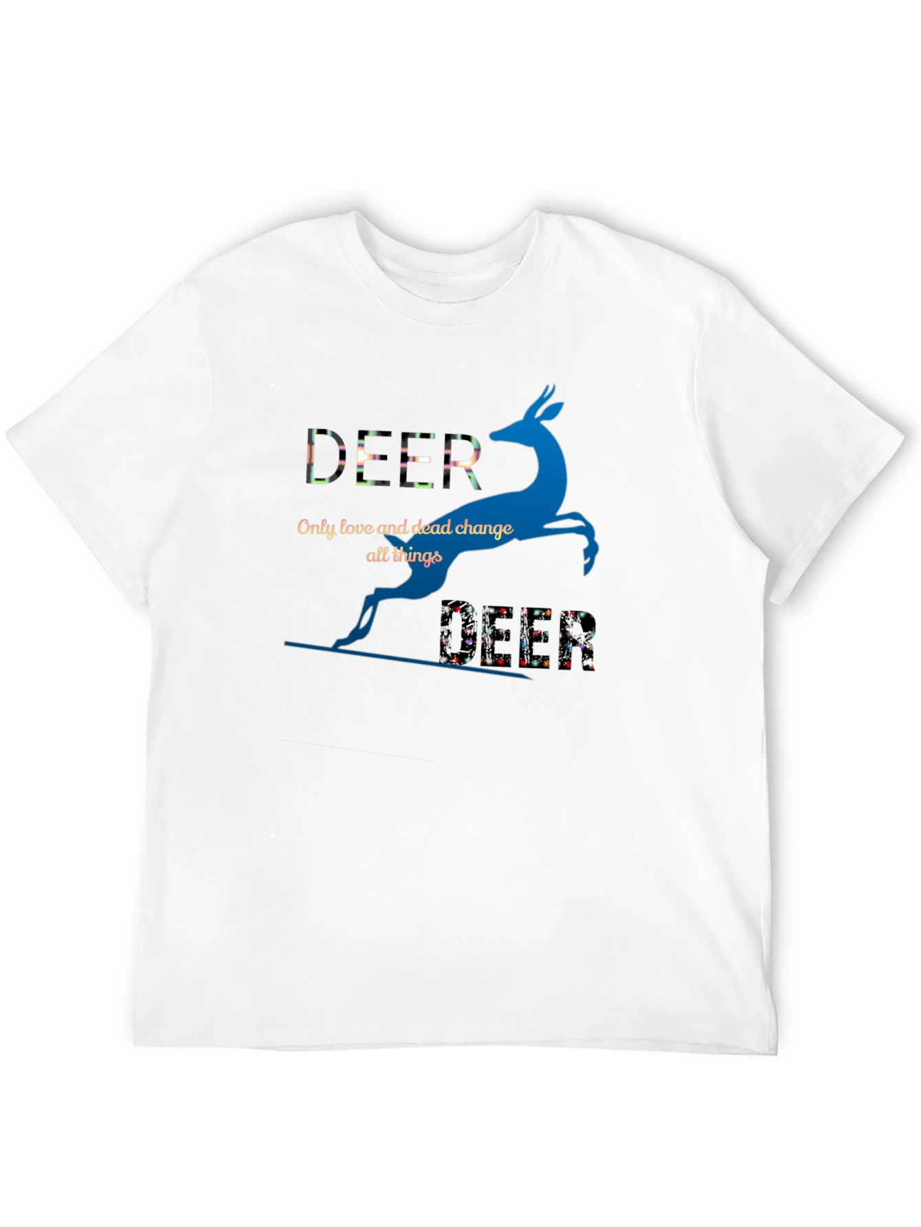 Deer Graphic Print Crew Neck T-Shirt