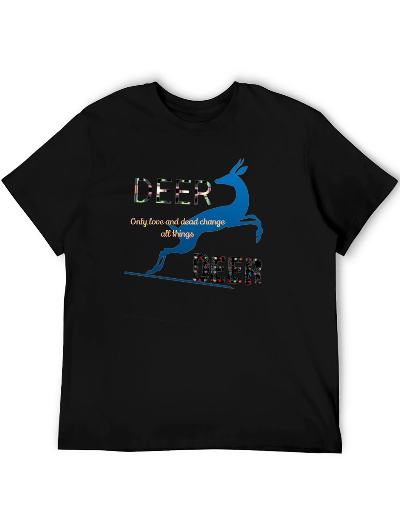 Deer Graphic Print Crew Neck T-Shirt
