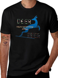 Deer Graphic Print Crew Neck T-Shirt