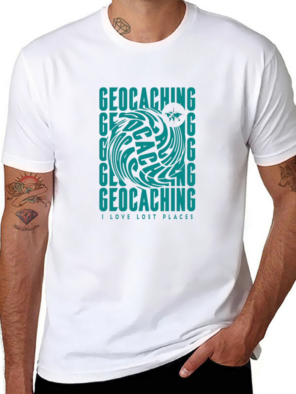 Geocaching T-Shirt - I Love Lost Places