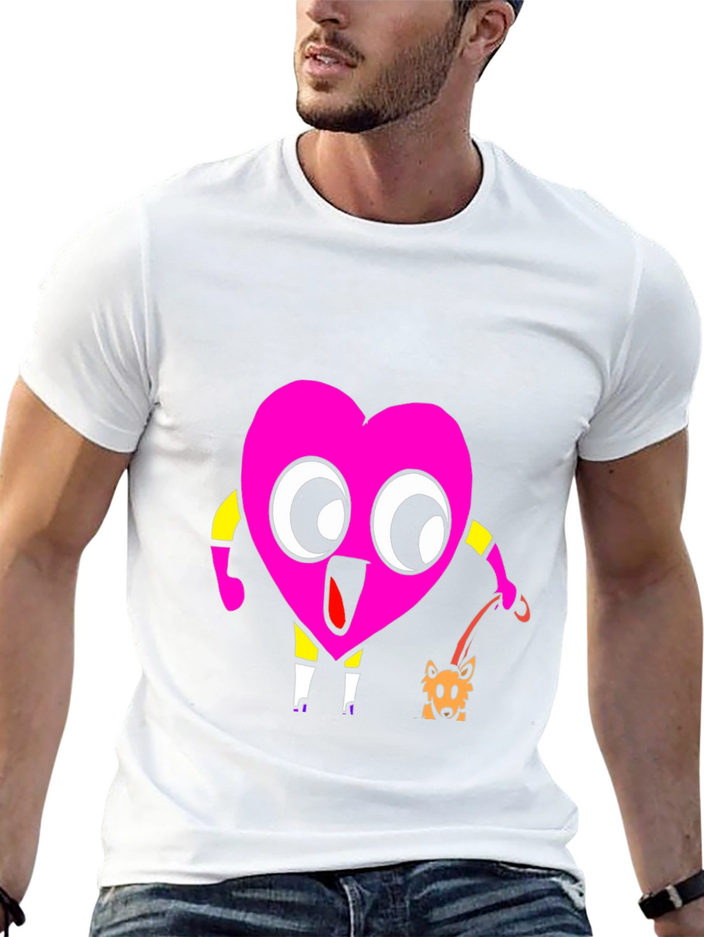 Heart Character Graphic Print Tee