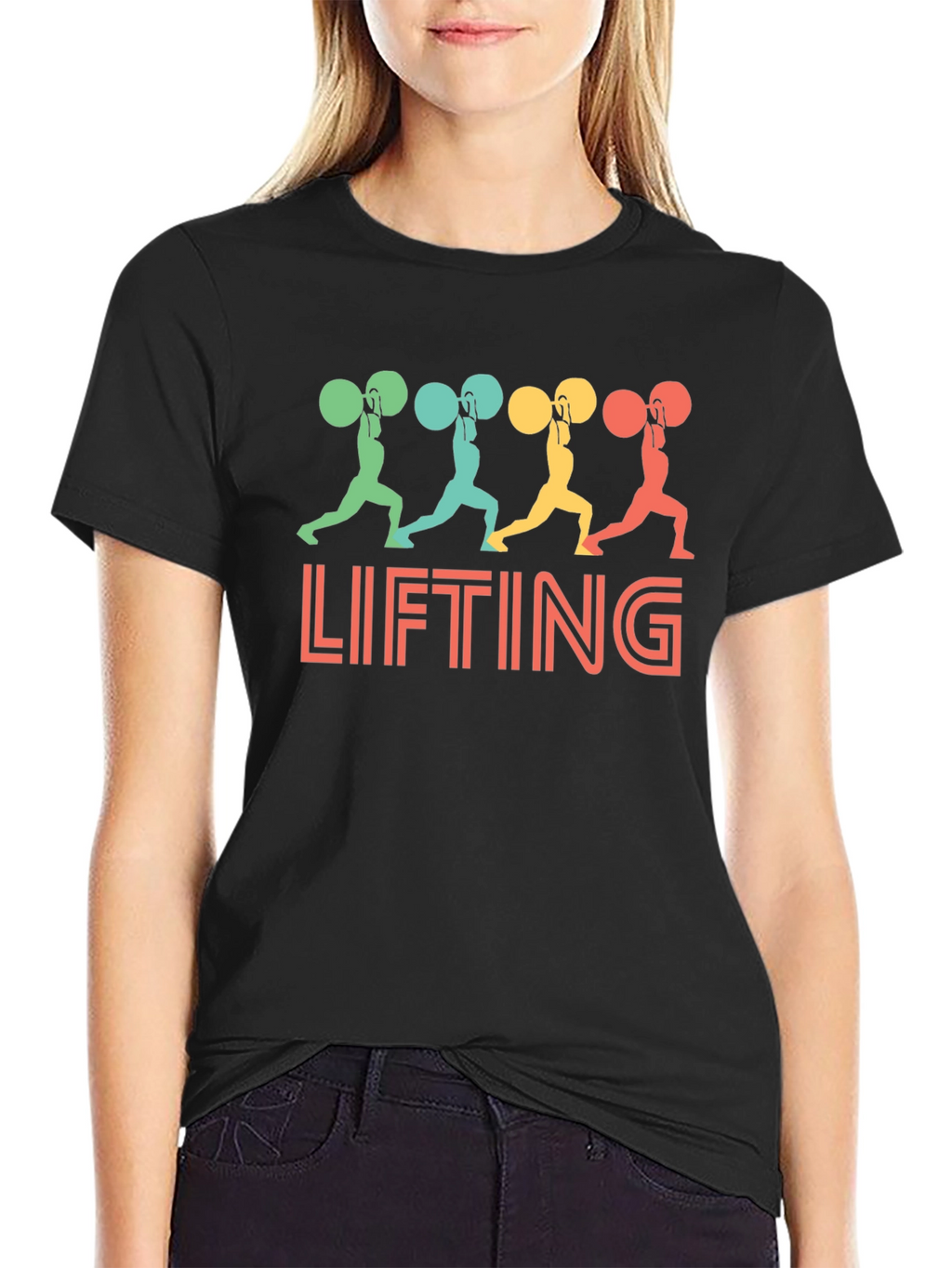 Weight Lifting Graphic Tee - Retro Style