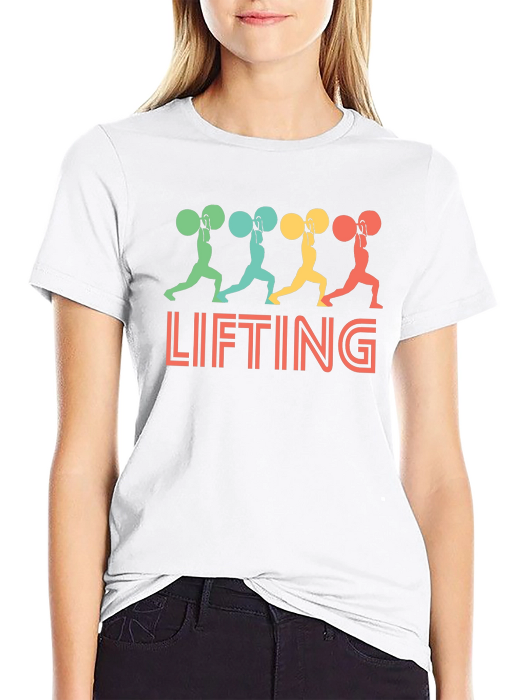 Weight Lifting Graphic Tee - Retro Style
