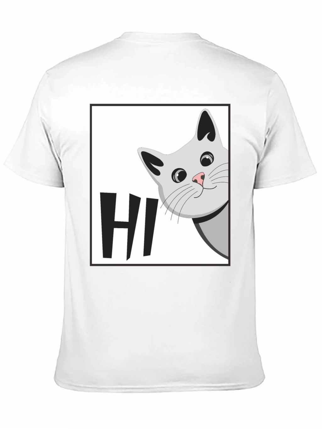 Peek-a-Boo Cat HI T-Shirt - Cute Feline Graphic Tee