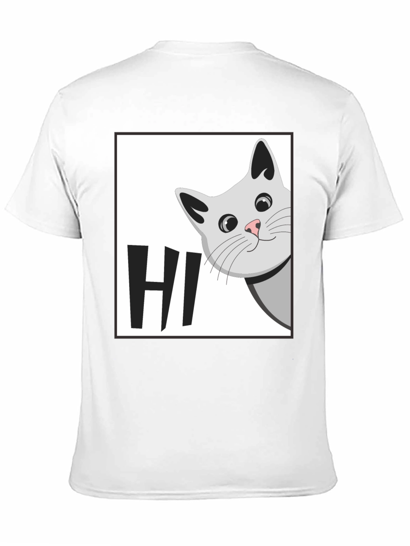 Peek-a-Boo Cat HI T-Shirt - Cute Feline Graphic Tee