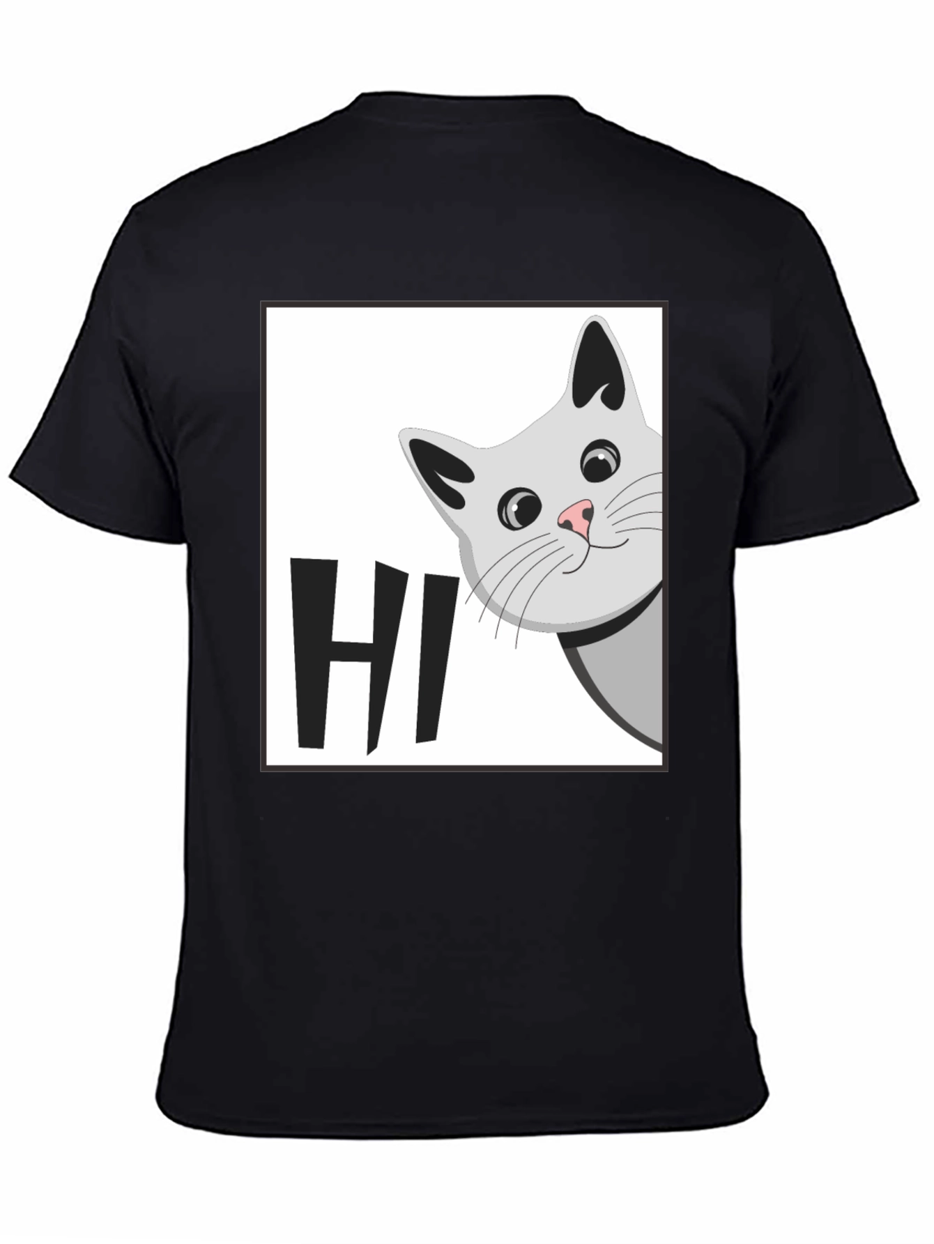 Peek-a-Boo Cat HI T-Shirt - Cute Feline Graphic Tee
