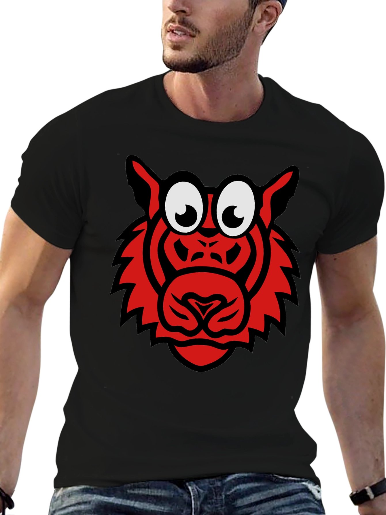 Cartoon Tiger Graphic T-Shirt