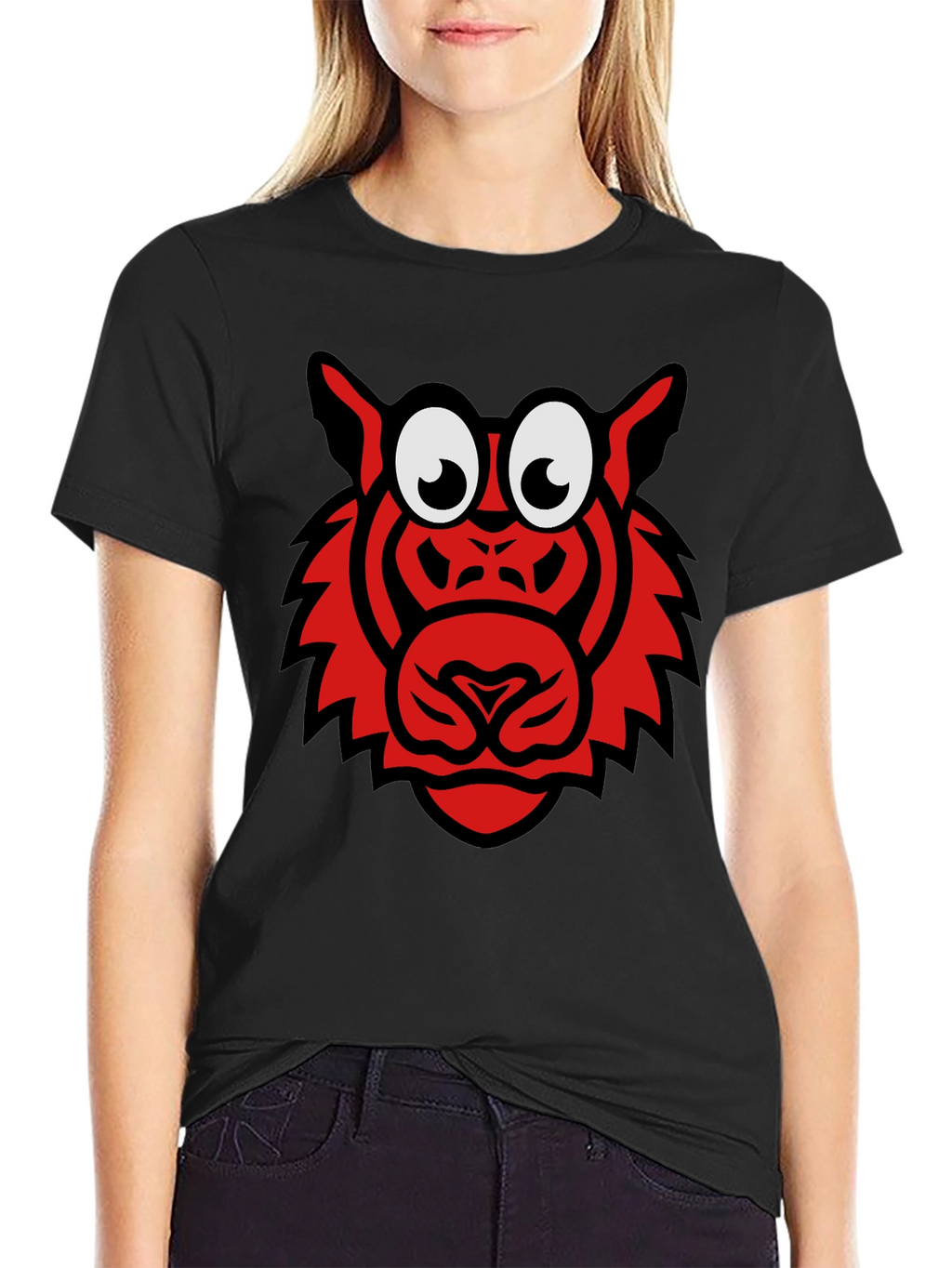 Cartoon Tiger Graphic T-Shirt