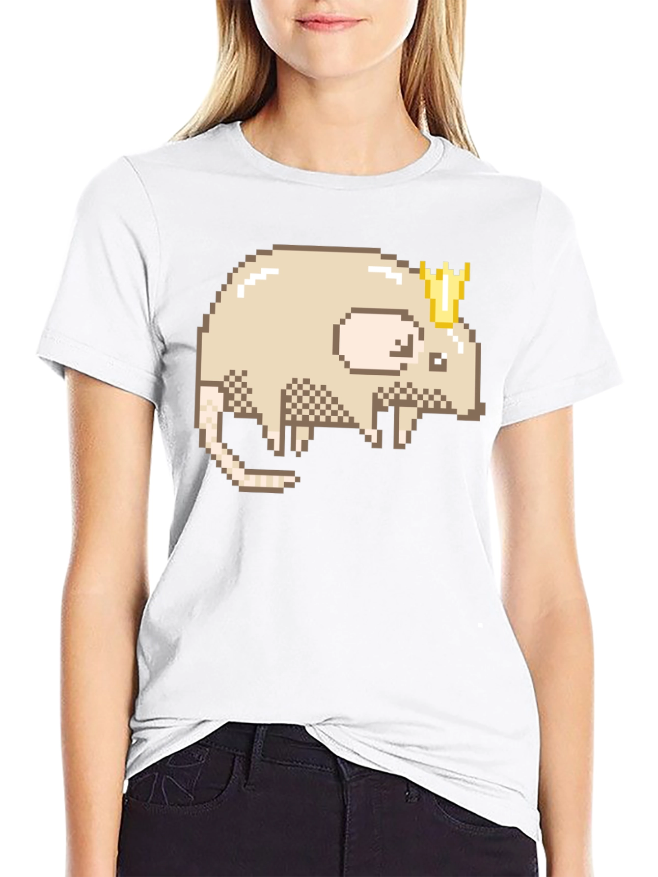 Pixel Rat King Graphic Tee - Black Casual Shirt
