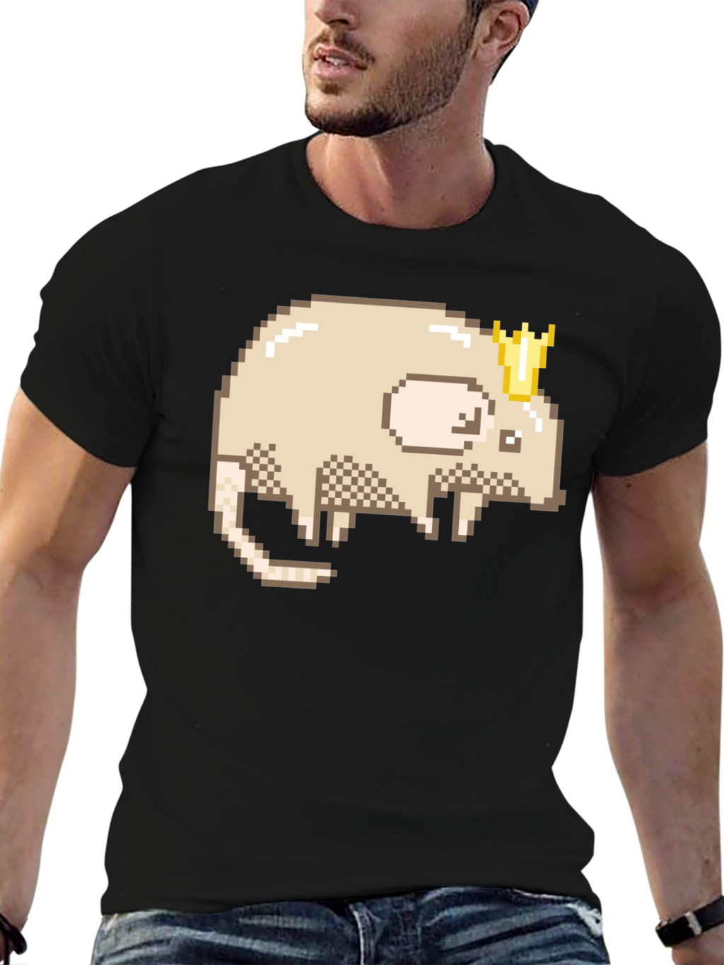 Pixel Rat King Graphic Tee - Black Casual Shirt