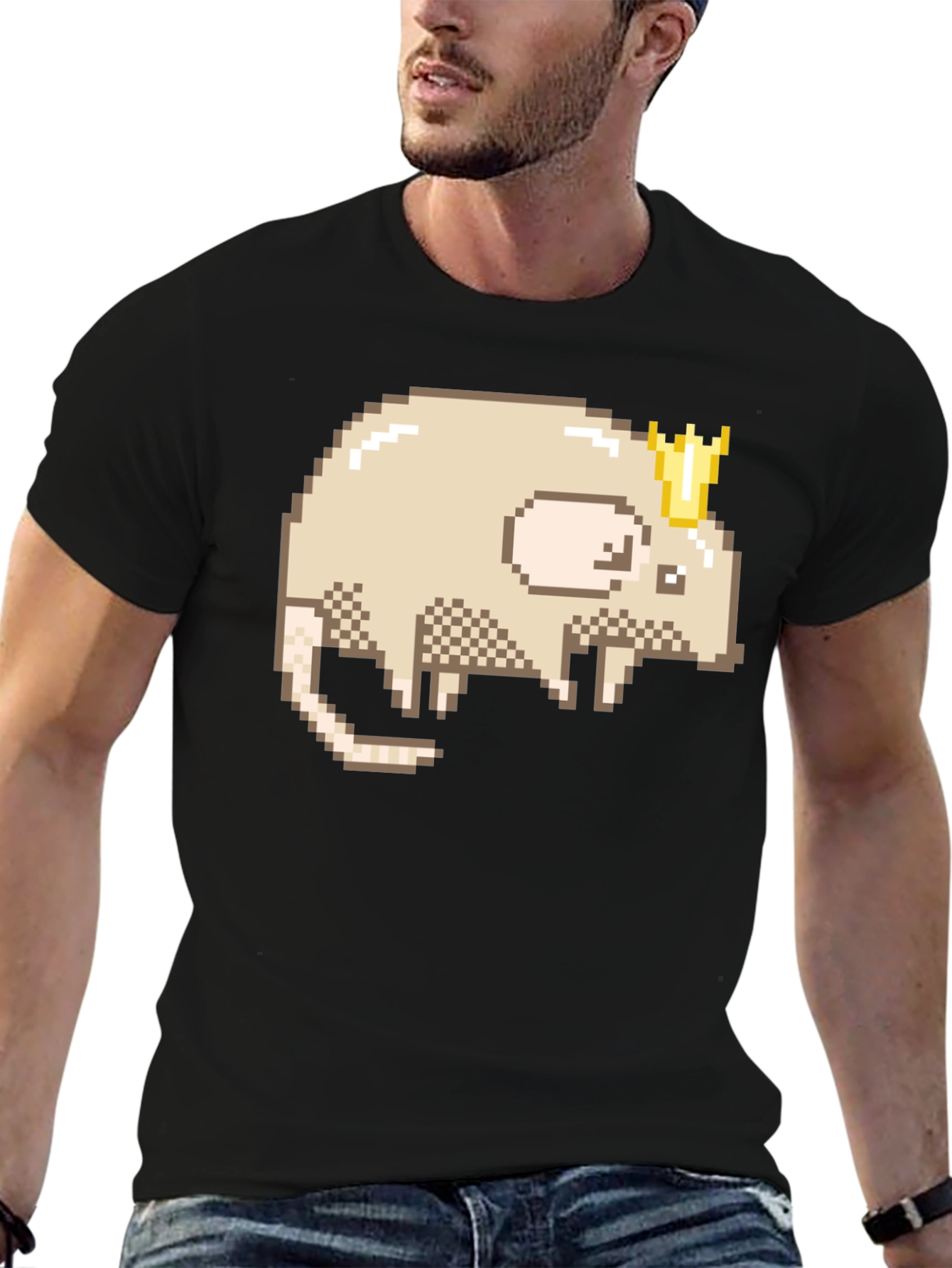 Pixel Rat King Graphic Tee - Black Casual Shirt