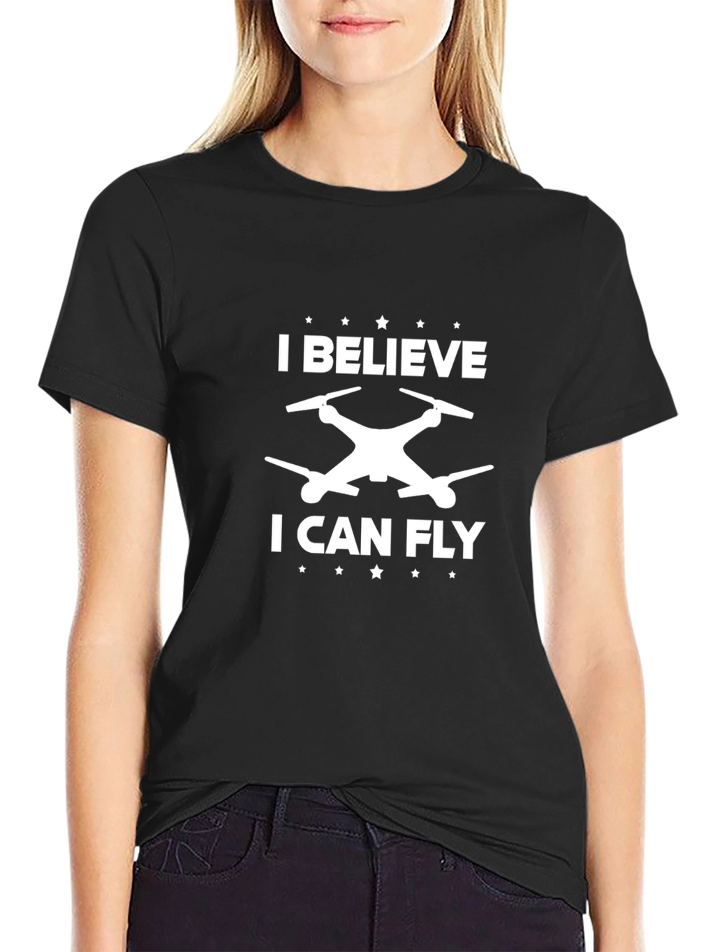 I Believe I Can Fly Drone Black T-Shirt