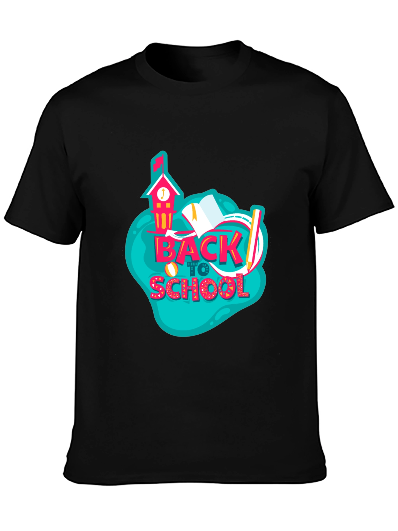 Back to School Graphic Black T-Shirt