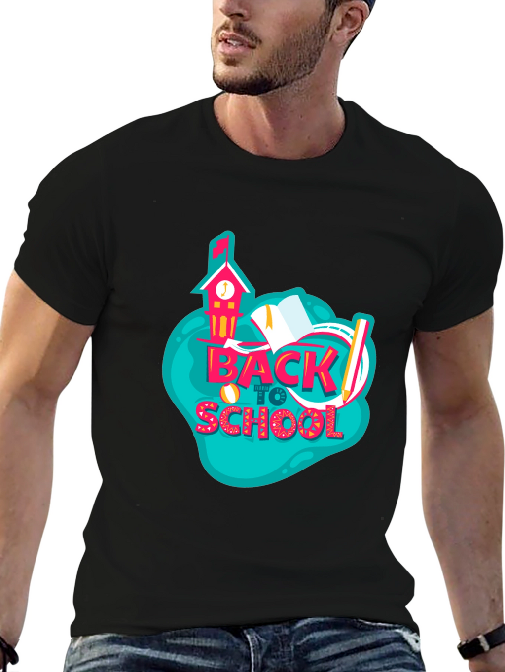 Back to School Graphic Black T-Shirt
