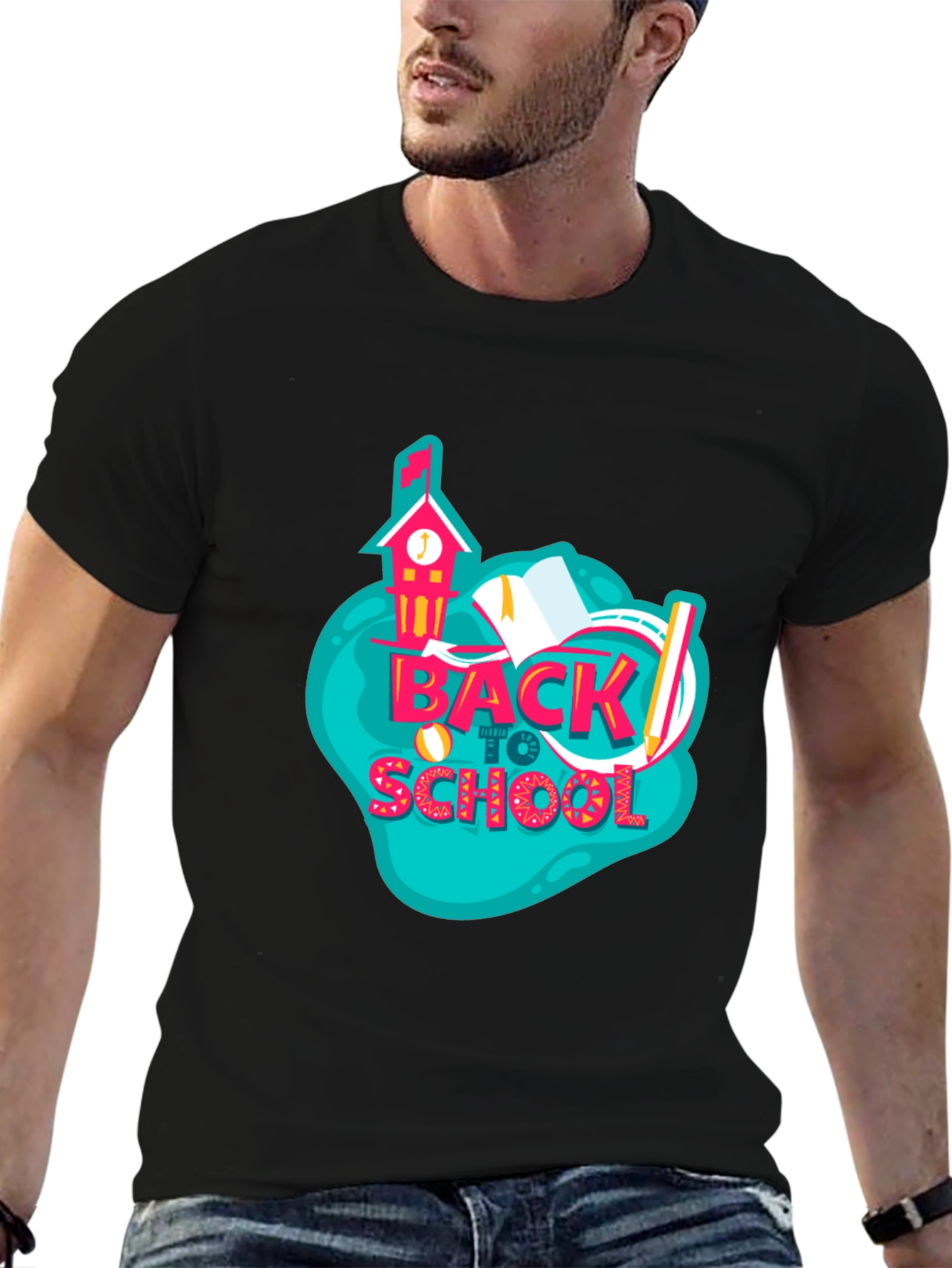 Back to School Graphic Black T-Shirt