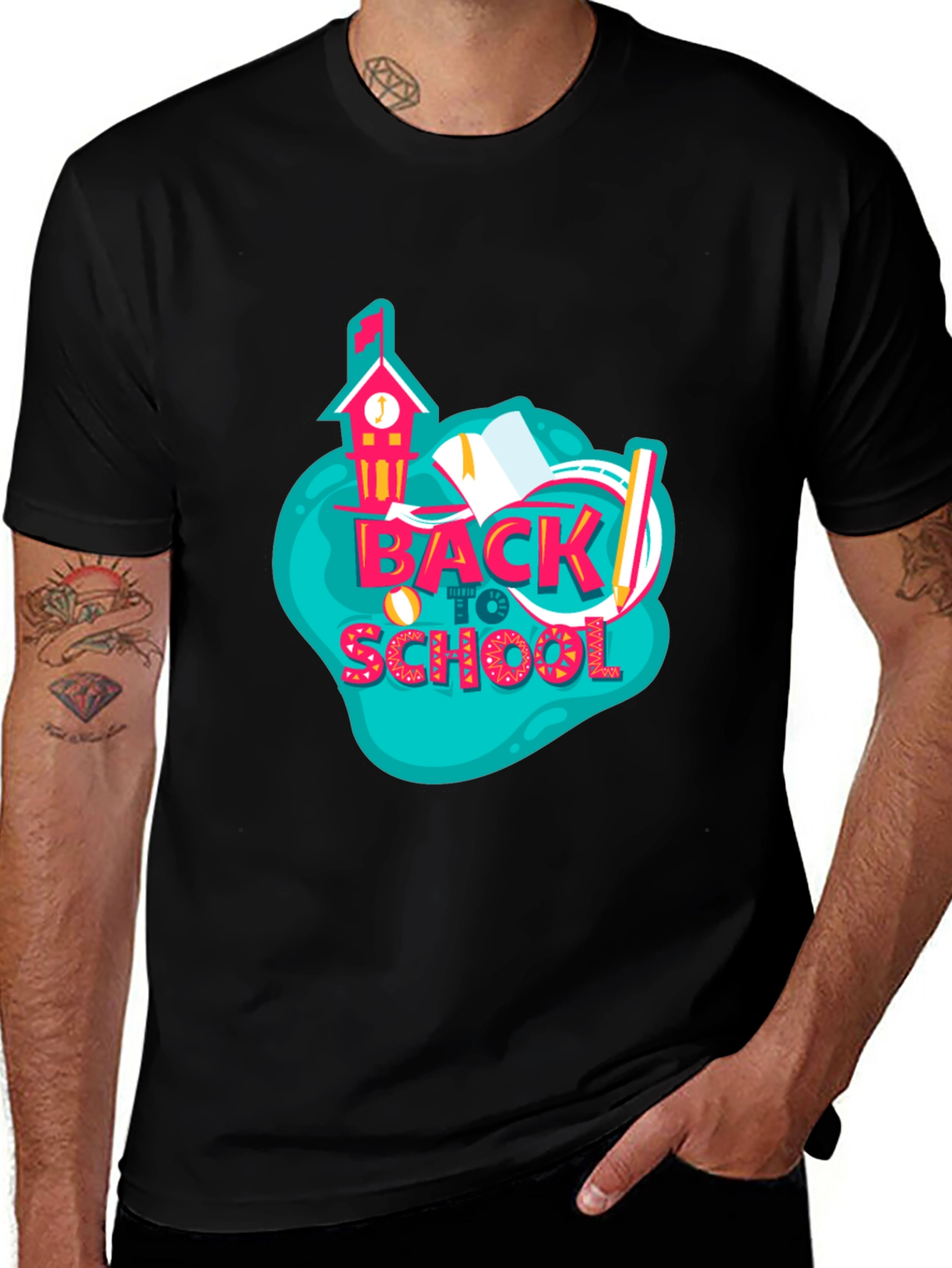 Back to School Graphic Black T-Shirt