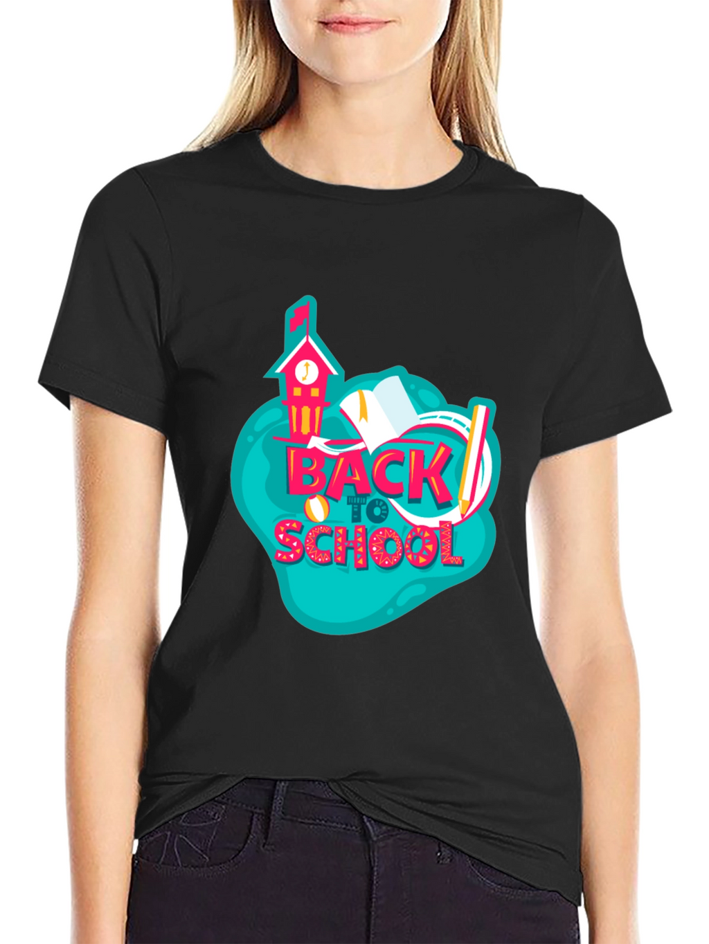 Back to School Graphic Black T-Shirt