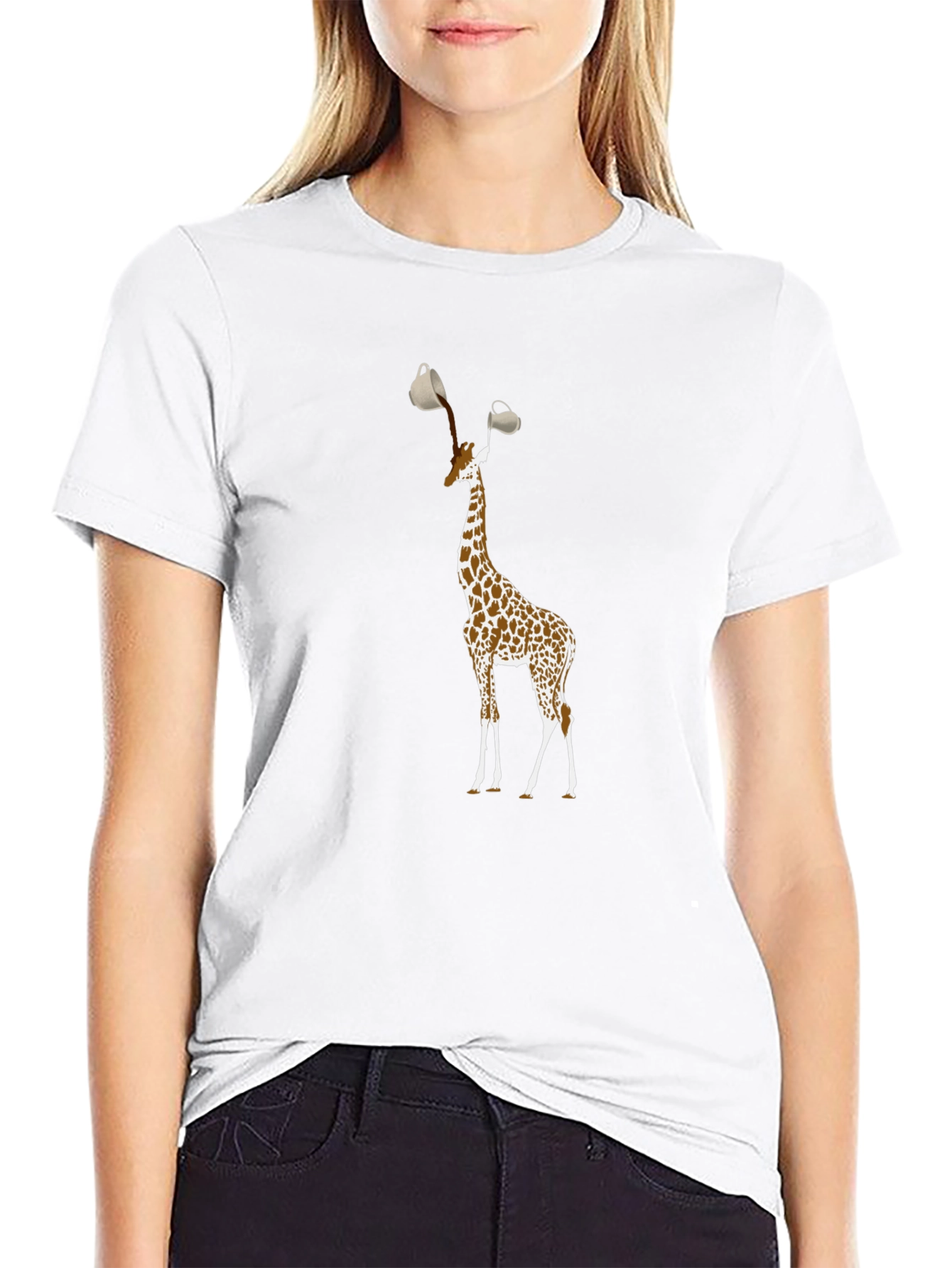 Giraffe Coffee T-Shirt - Funny Animal Lover Tee