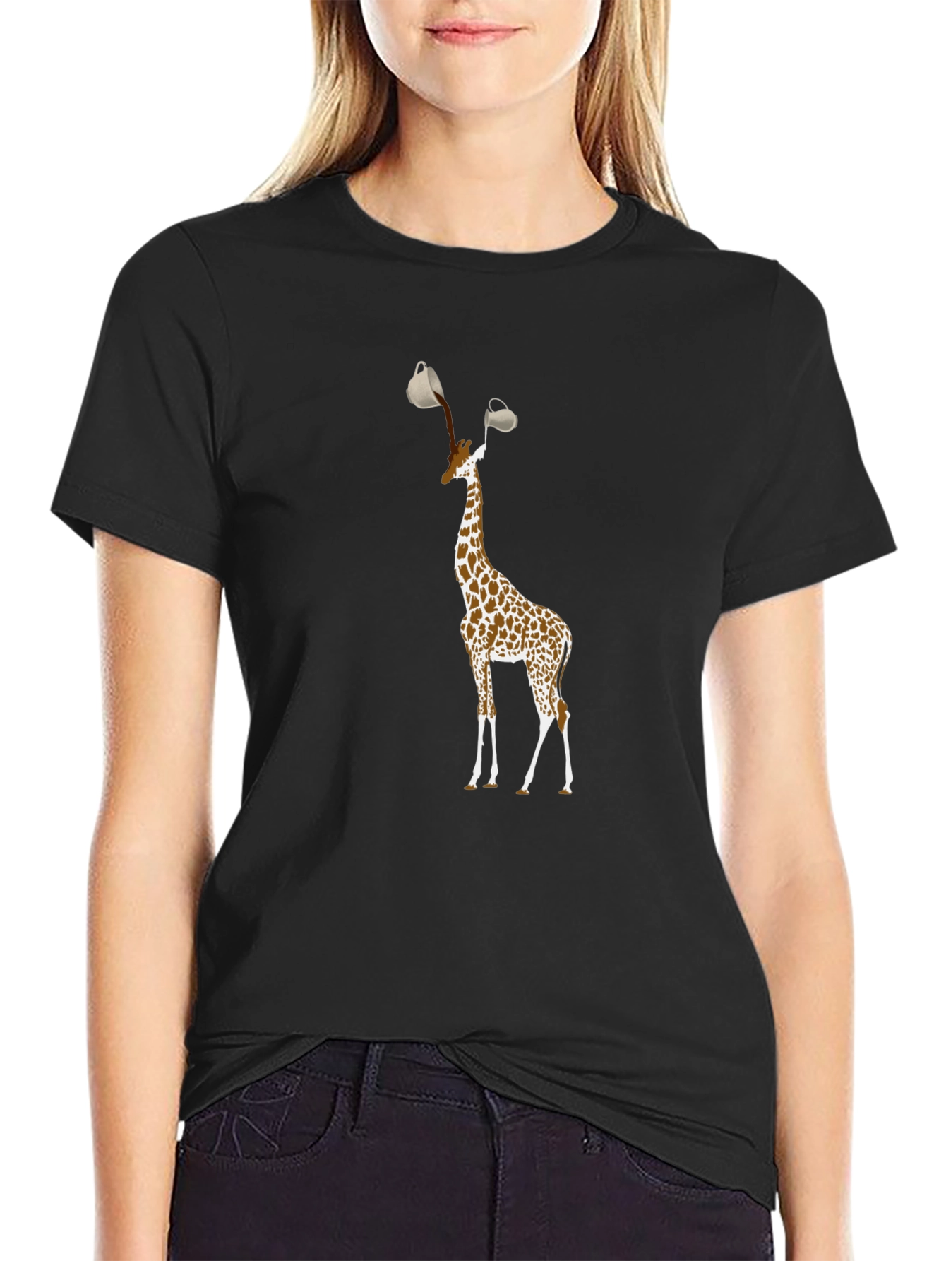 Giraffe Coffee T-Shirt - Funny Animal Lover Tee