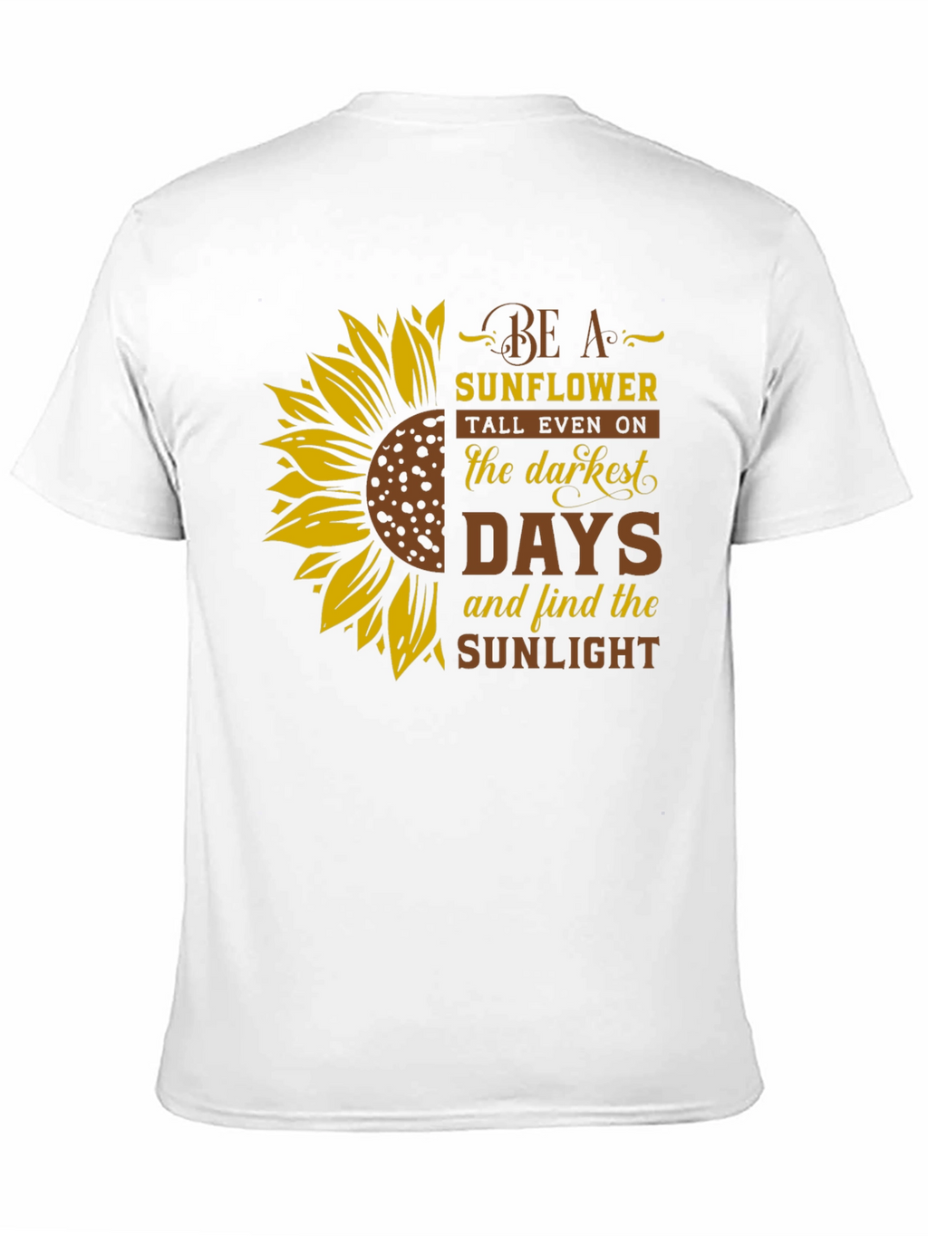 Be A Sunflower Graphic Print Black T-Shirt