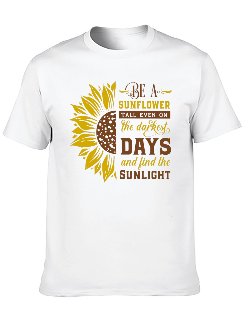 Be A Sunflower Graphic Print Black T-Shirt