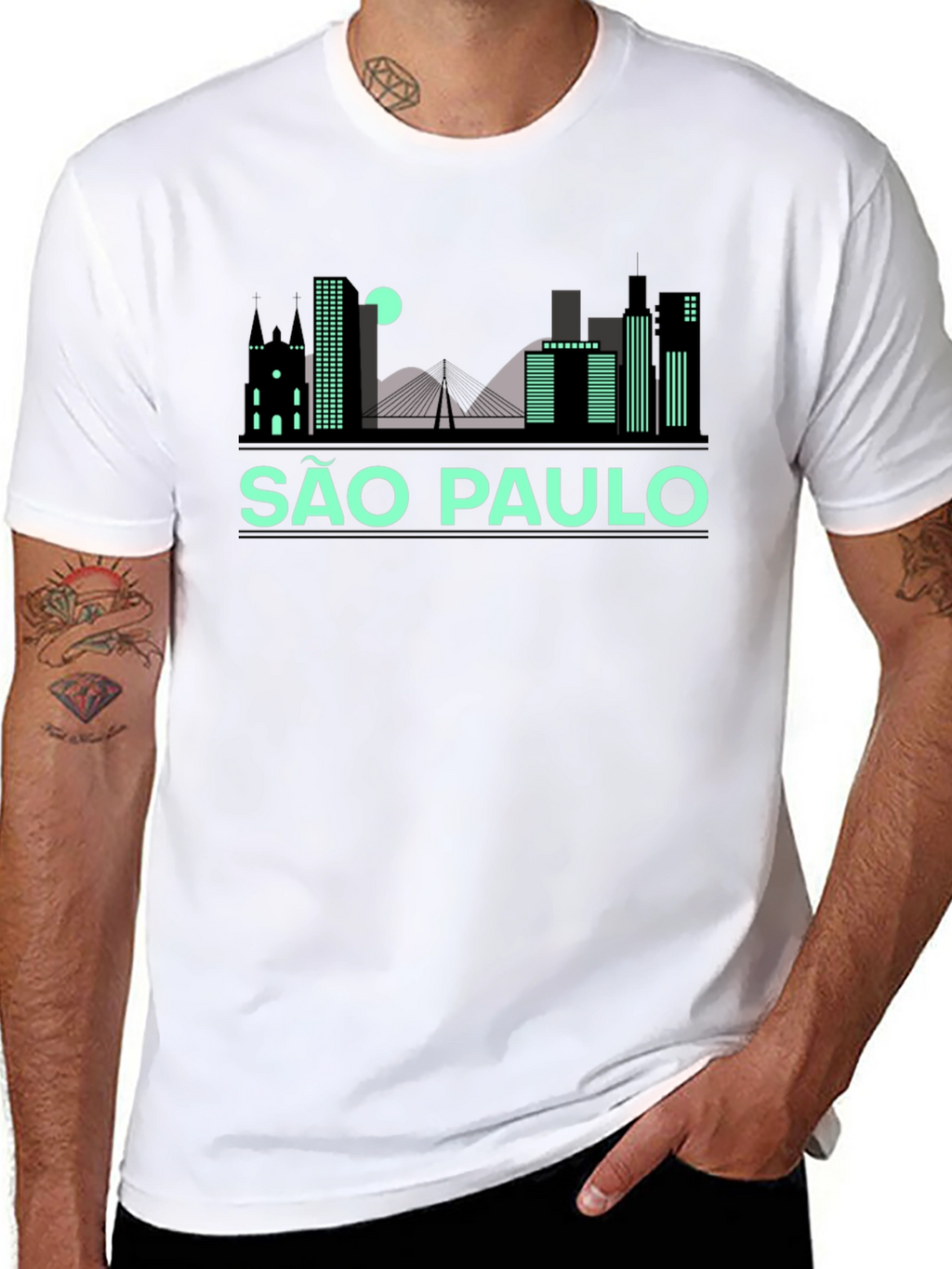 São Paulo Skyline Black T-Shirt
