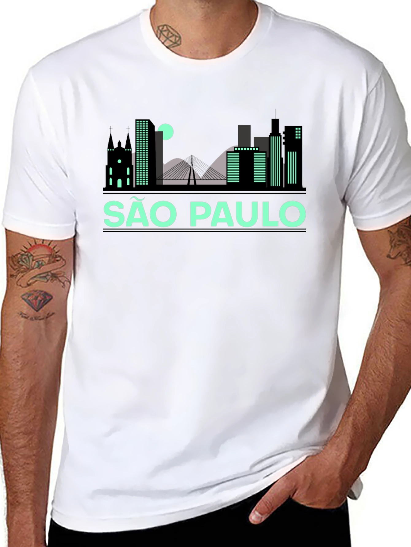 São Paulo Skyline Black T-Shirt