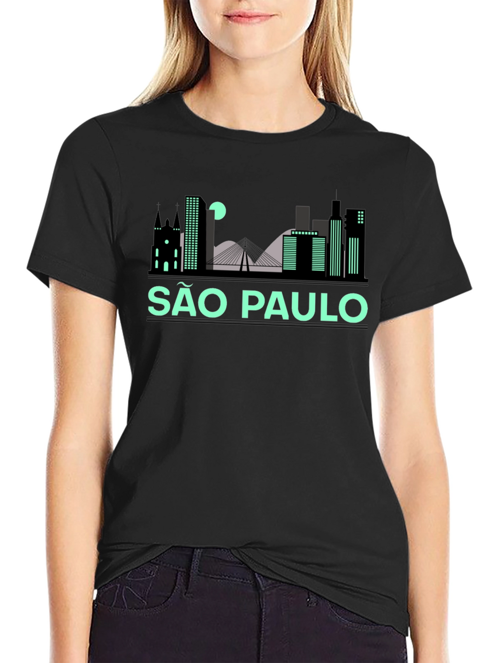 São Paulo Skyline Black T-Shirt