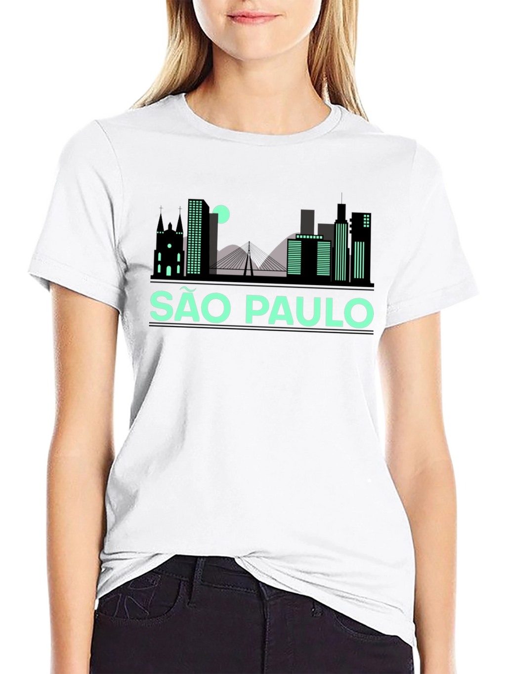 São Paulo Skyline Black T-Shirt