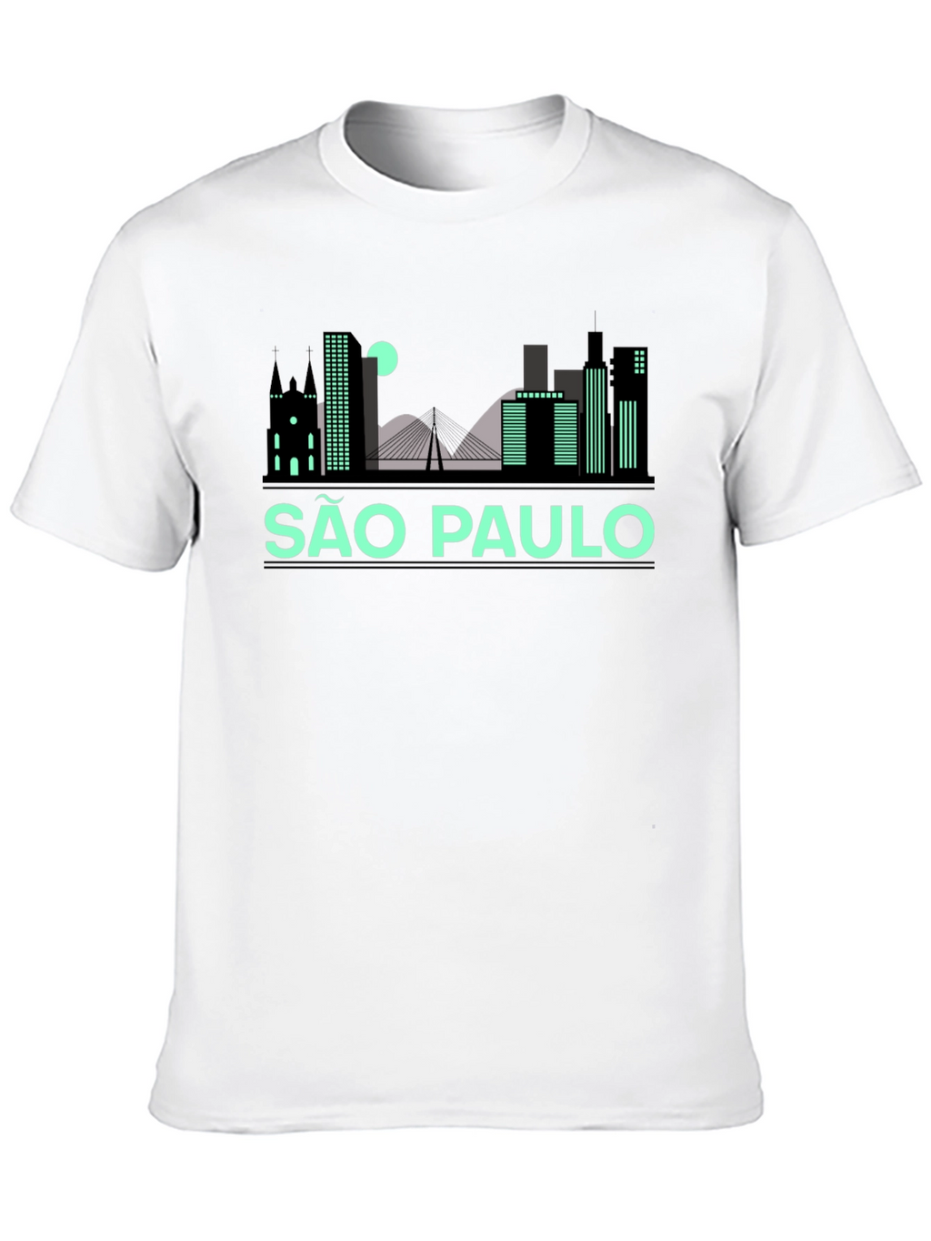 São Paulo Skyline Black T-Shirt