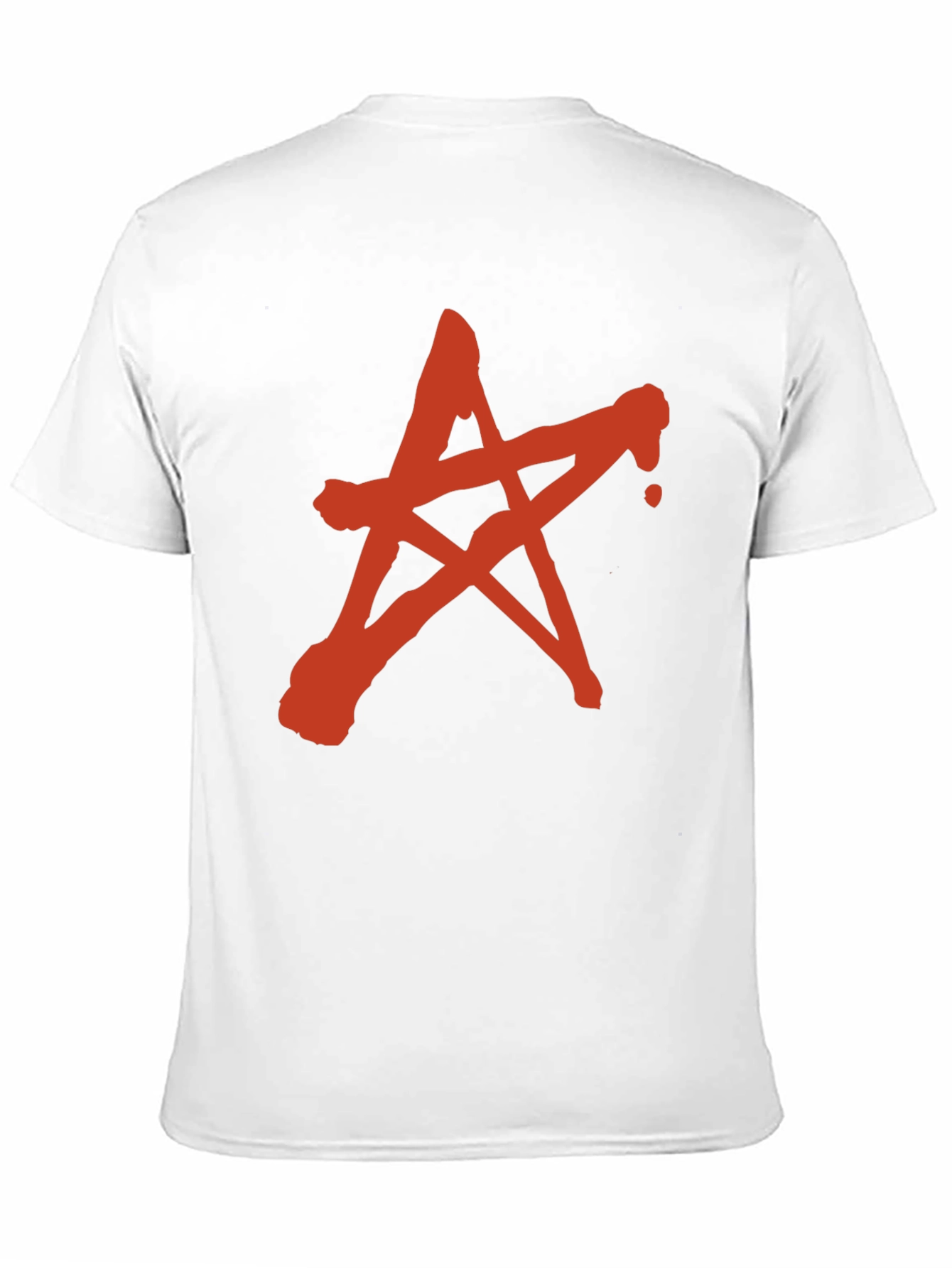 Red Star Graphic Print Black T-Shirt