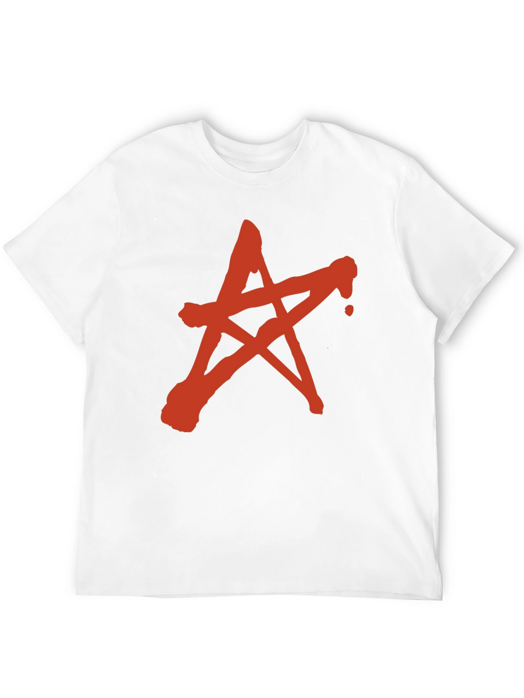 Red Star Graphic Print Black T-Shirt